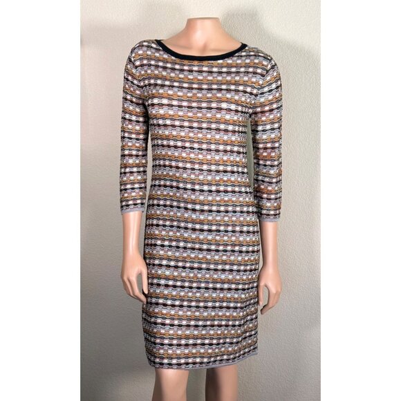 Missoni Geometric Striped Knit Midi Dress Multicolor - Picture 1 of 11